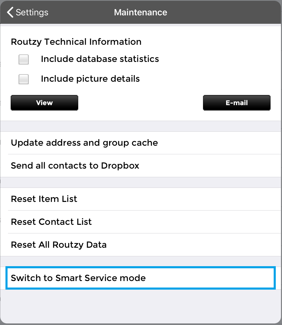 Switch to Smart Service mode